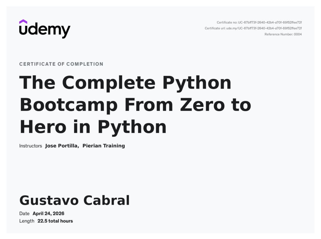 Certificado de Python completo